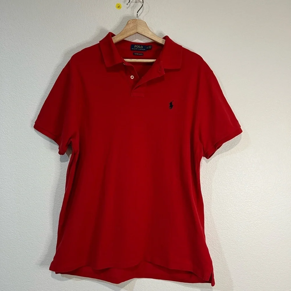 Polo Ralph Lauren Red‎ Cotton Short Sleeve Men's Polo Shirt Size XL